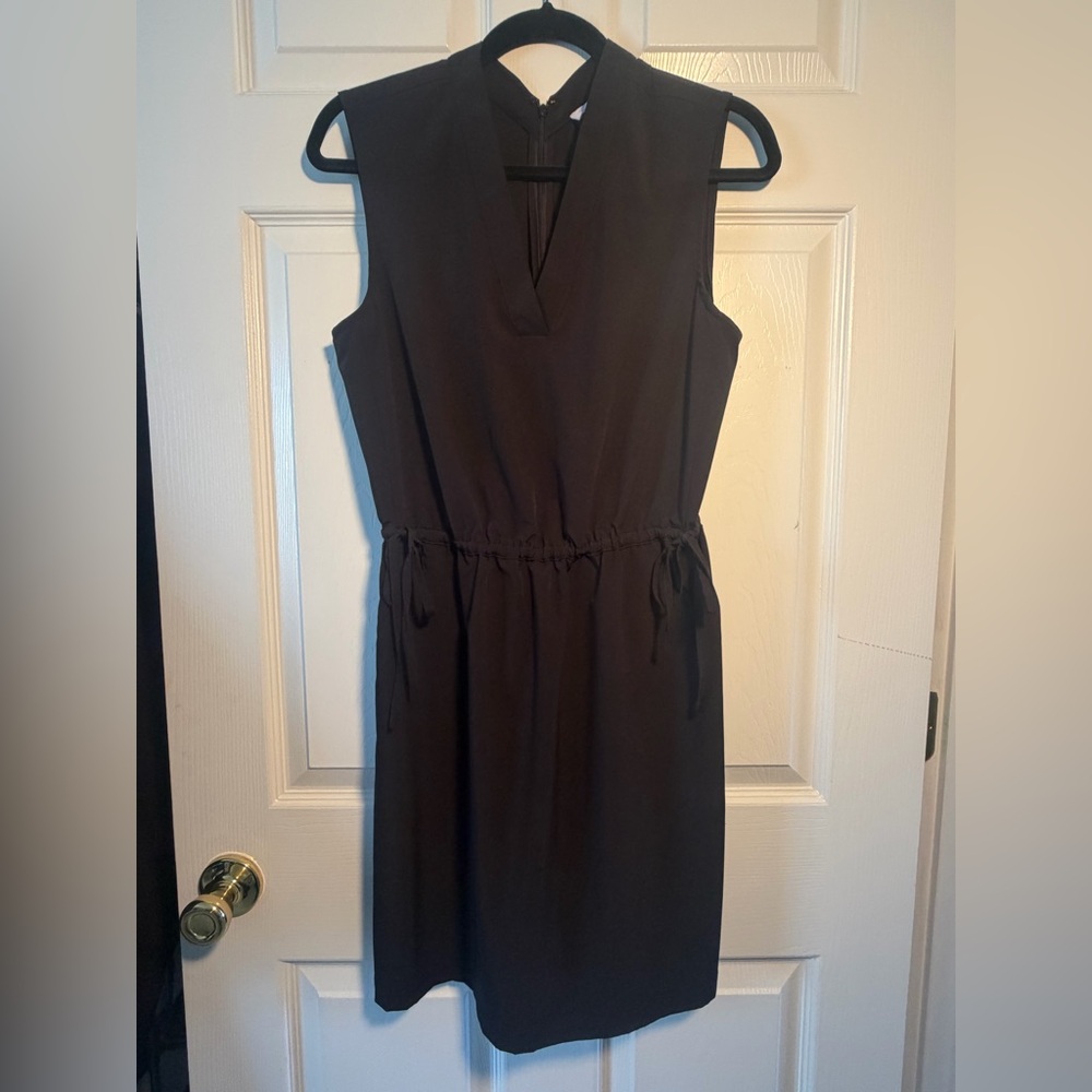 Calvin Klein Black Sleeveless V-Neck Midi Dress
